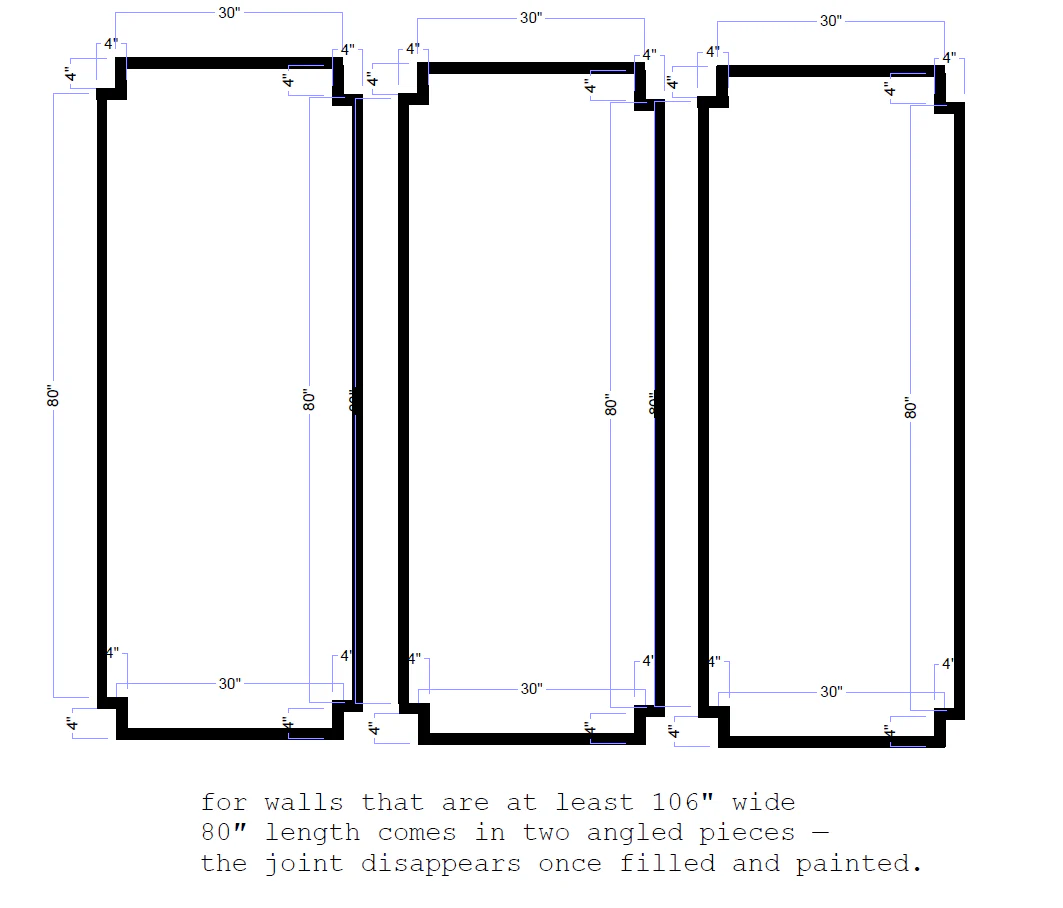 Pre-cut Wall Trim Kit- Wall Molding- Paintable Wainscoting - Image 3