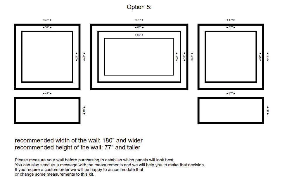 Wall Paneling Kit – Accent Wall with Nested Frames - Image 2