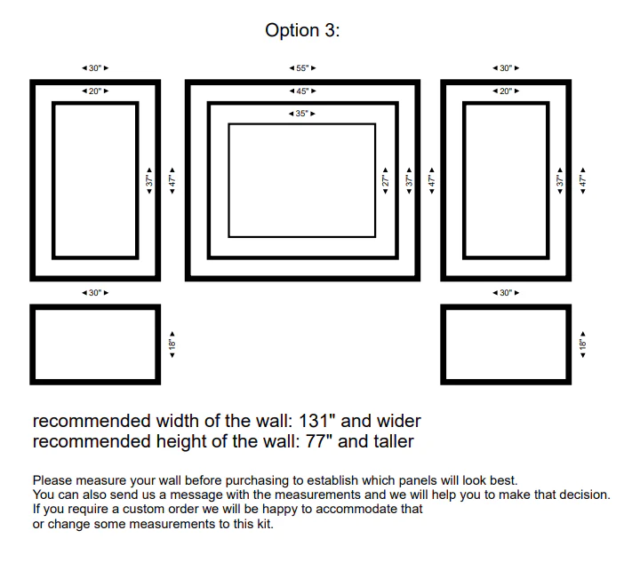 Wall Paneling Kit – Accent Wall with Nested Frames - Image 3