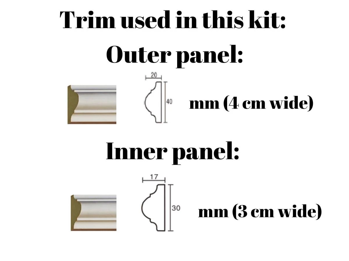 Wall Paneling Kit- Wall Trim- Accent Wall Molding- Paintable Wainscoting- Box Paneling- Double Frame- Bedroom Wall- 6 Panels Narrow and Wide - Image 6